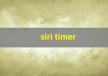 siri timer